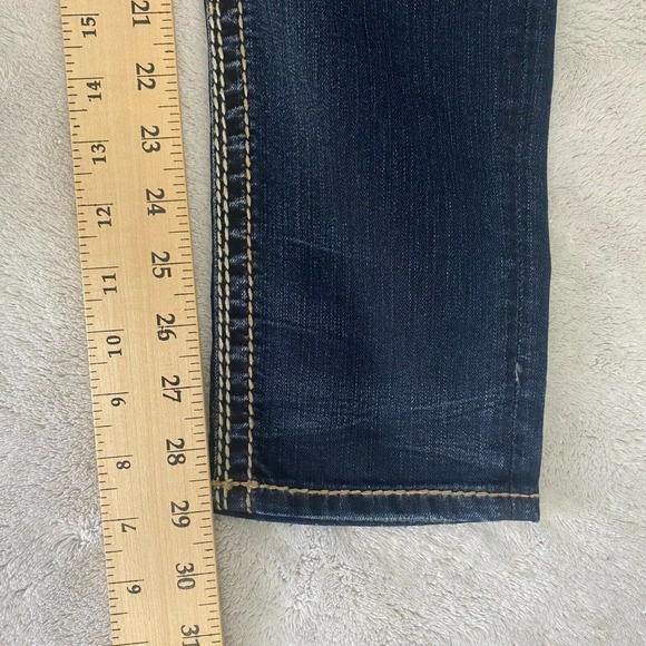 Silver Suki Mid Rise Skinny Jeans Medium Wash Thick Stitch Blue Denim Sz 26x31 - Picture 10 of 11